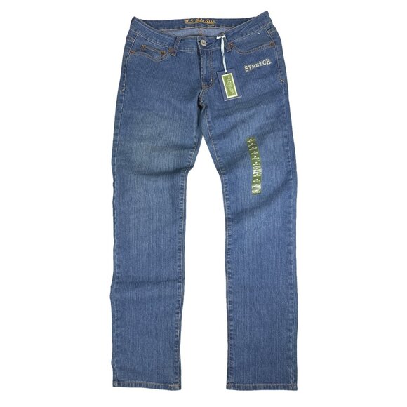 US Polo Assn Low Rise Slim Straight Womens Stretch Jeans, Size 32/33 - Picture 3 of 13